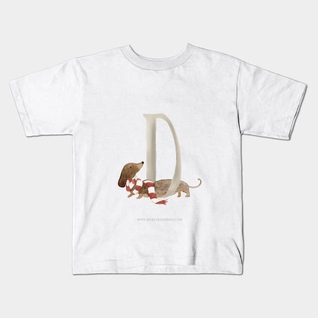 D for Dog Kids T-Shirt by Big Bear and Bird